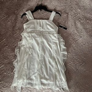 BCX girl, Children’s white dress with pearl and gem detail
